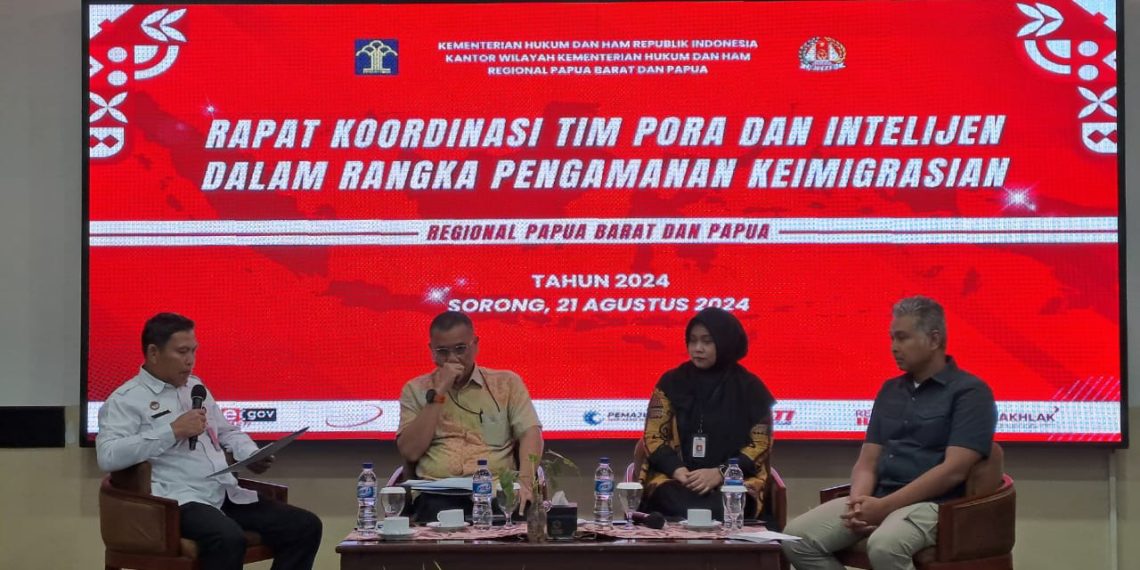 Kakanim Sorong Hadiri Rapat Koordinasi Timpora dan Intelijen untuk Pengamanan Keimigrasian Regional Papua Barat dan Papua