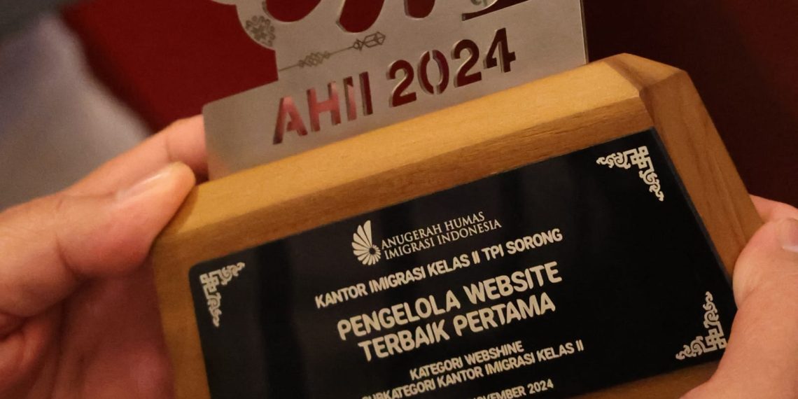 Imigrasi Sorong Raih Penghargaan Anugerah Humas Imigrasi Indonesia 2024